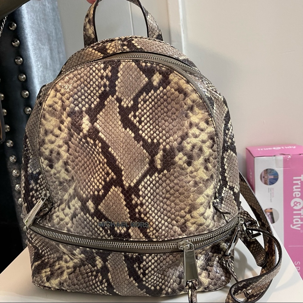 Michael Kors Snake Embossed Backpack
